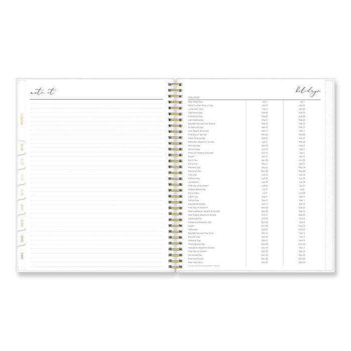 Life Note-It Leah Weekly/Monthly Notes Planner, Floral Artwork, 11 x 8.5, Gray/Pink/White Cover, 12-Month (Jan to Dec): 2026