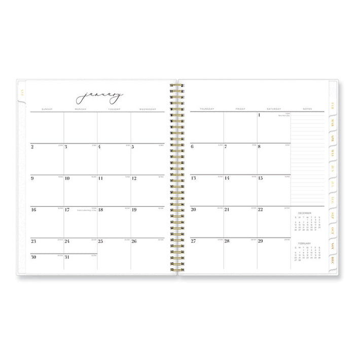 Life Note-It Leah Weekly/Monthly Notes Planner, Floral Artwork, 11 x 8.5, Gray/Pink/White Cover, 12-Month (Jan to Dec): 2026