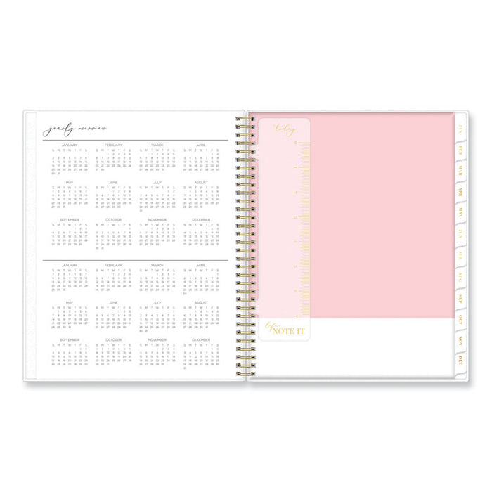 Life Note-It Leah Weekly/Monthly Notes Planner, Floral Artwork, 11 x 8.5, Gray/Pink/White Cover, 12-Month (Jan to Dec): 2026