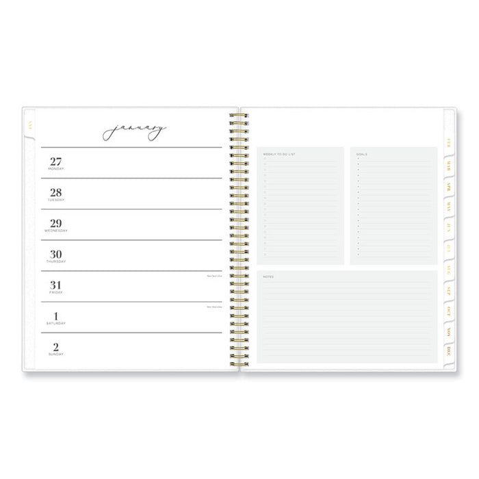 Life Note-It Leah Weekly/Monthly Notes Planner, Floral Artwork, 11 x 8.5, Gray/Pink/White Cover, 12-Month (Jan to Dec): 2026