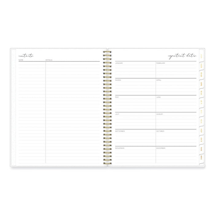 Life Note-It Leah Weekly/Monthly Notes Planner, Floral Artwork, 11 x 8.5, Gray/Pink/White Cover, 12-Month (Jan to Dec): 2026