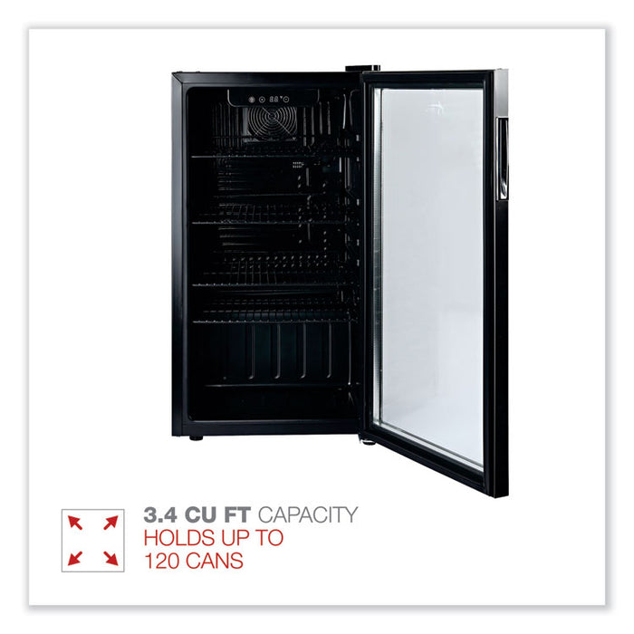 3.4 Cu Ft Beverage Cooler, Stainless Steel/Black