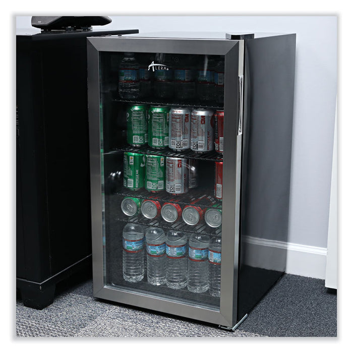 3.4 Cu Ft Beverage Cooler, Stainless Steel/Black