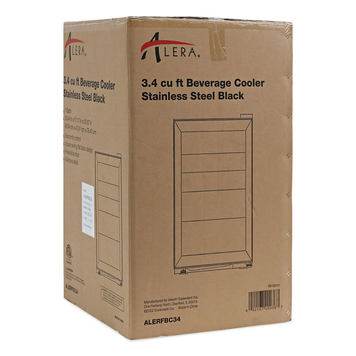 3.4 Cu Ft Beverage Cooler, Stainless Steel/Black