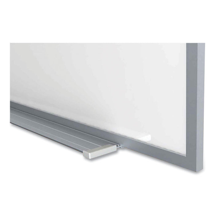 Magnetic Porcelain Whiteboard with Aluminum Frame, 120.59" x 60.47", White Surface, Satin Aluminum Frame