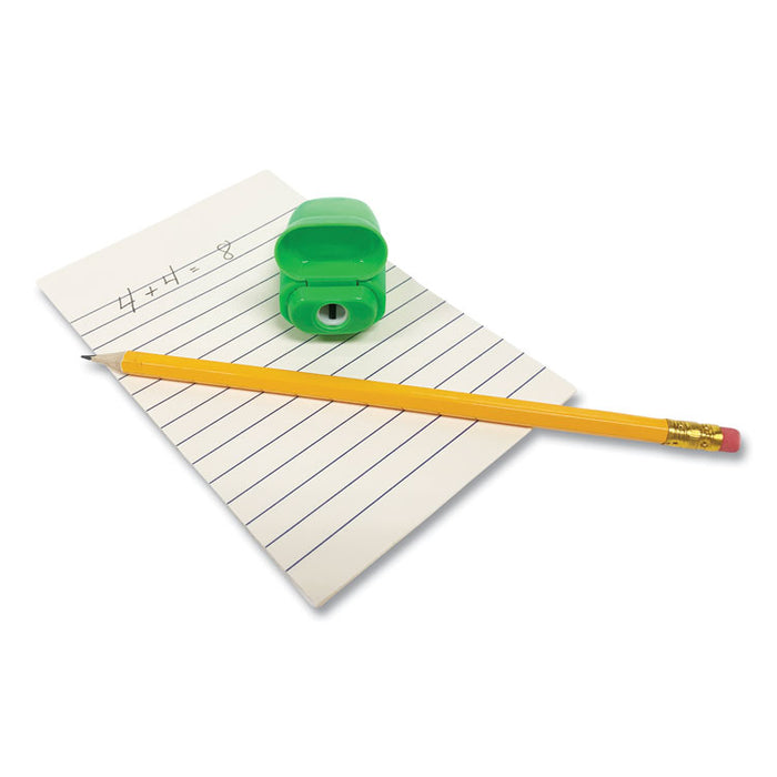 One-Hole Pencil Sharpener/Eraser Combo, 1" x 0.75", Randomly Assorted Colors