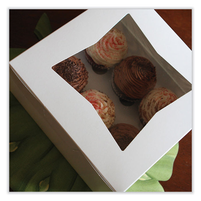 Bakery Boxes, 9 x 9 x 4, White, Paper, 150/Carton