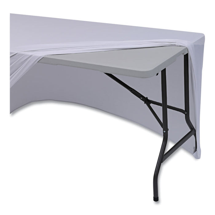 iGear Fabric Table Cover, Polyester/Spandex, 30" x 72", White