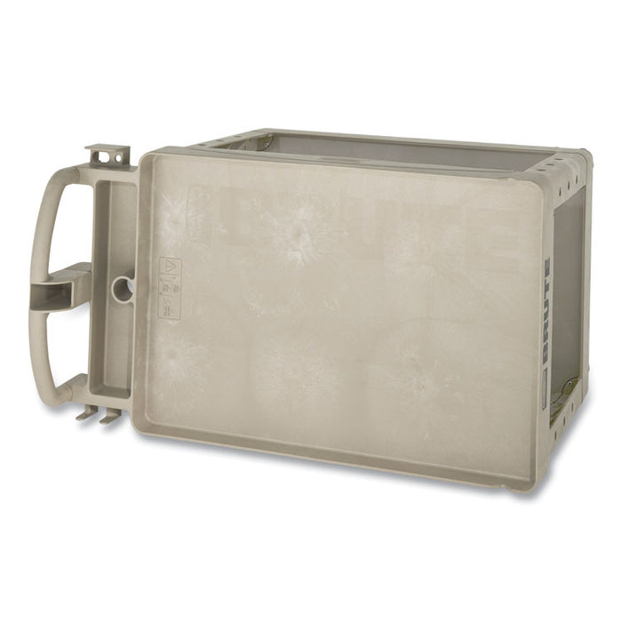BRUTE Heavy-Duty Utility Cart with Lipped Shelves, Plastic, 2 Shelves, 500 lb Capacity, 17.13" x 38.5" x 38.88", Beige