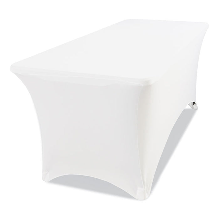 iGear Fabric Table Cover, Polyester/Spandex, 30" x 72", White