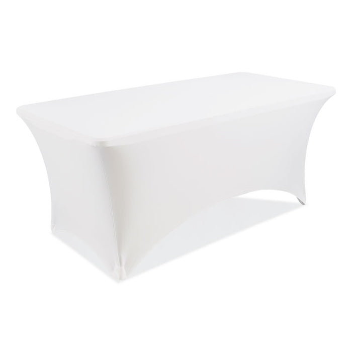 iGear Fabric Table Cover, Polyester/Spandex, 30" x 72", White