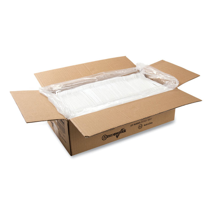Soda Spoon, Mediumweight, Plastic, 7.87", White, 1,000/Carton