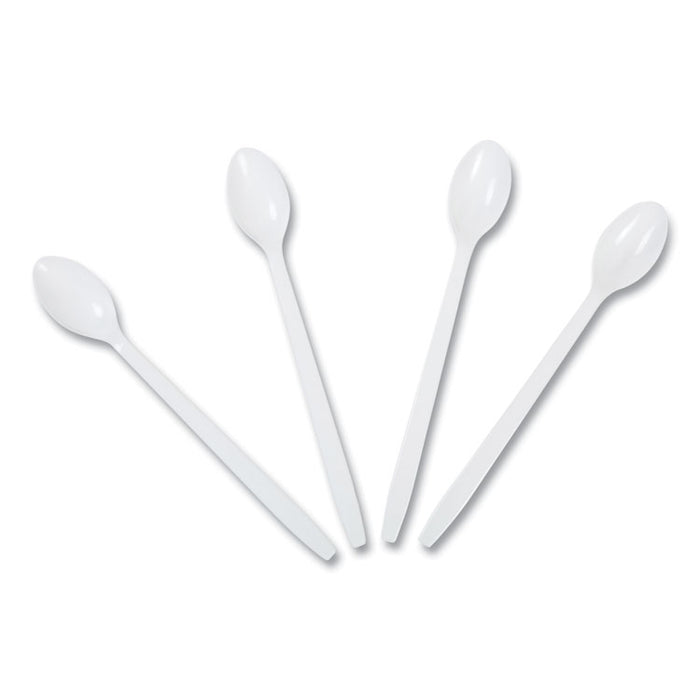 Soda Spoon, Mediumweight, Plastic, 7.87", White, 1,000/Carton