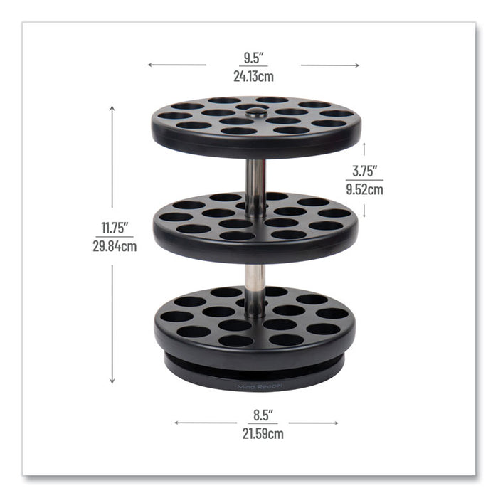 Anchor Collection 3-Tier Single Serve Pod Carousel Countertop Organizer, 9.5 x 9.5 x 11.75, Black