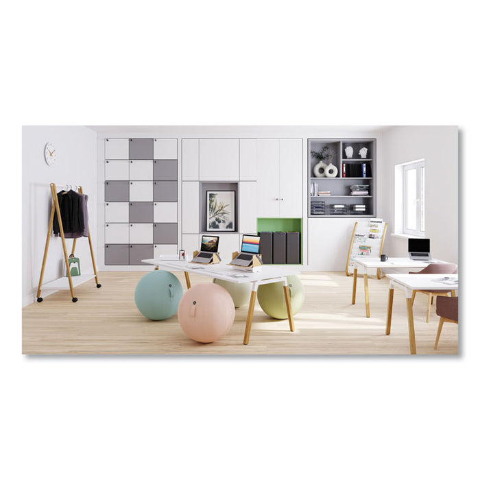 Literature Floor Display Rack, 22.8 x 19.69 x 36.61, White/Woodgrain