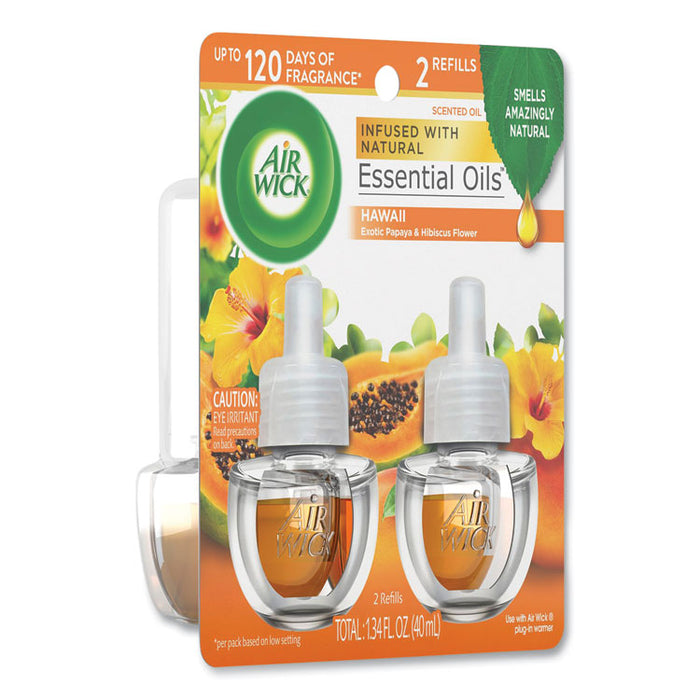 Scented Oil Twin Refill, Hawaii Exotic Papaya and Hibiscus Flower, 0.67 oz Refill