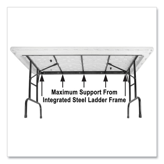 Adjustable Folding Tables, Rectangular, 60" x 30" x 22" to 32", Mocha Granite Top, Brown Legs, 4/Pallet
