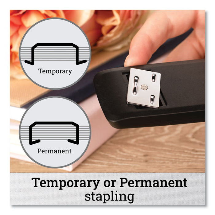 Standard Eco Full Strip Desk Stapler, 15-Sheet Capacity, Black
