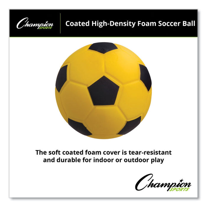 Coated Foam Sport Ball, Soccer, Playground Size, Yellow