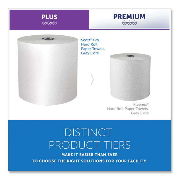 Pro Hard Roll Paper Towels with Absorbency Pockets for Scott Pro Dispenser, Gray Core Only, 1-Ply, 7.5" x 900 ft, 6 Rolls/CT