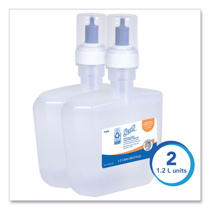 Antimicrobial Foam Skin Cleanser Refill, Fresh Scent, 1,200 mL, 2/Carton