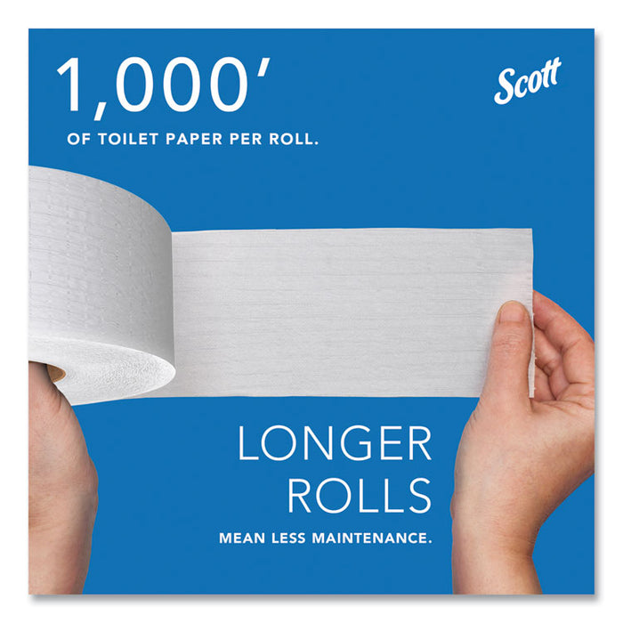Essential JRT Jumbo Roll Bathroom Tissue, Septic Safe, 2-Ply, 3.55" x 1,000 ft, White, 12 Rolls/Carton