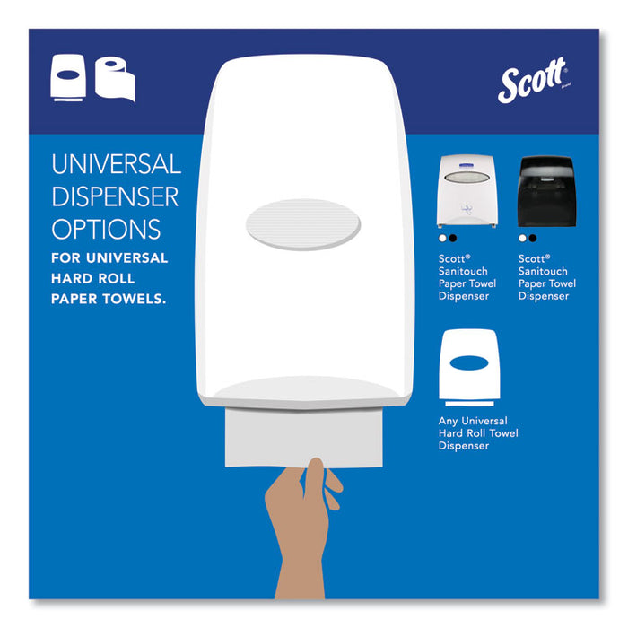 Essential High Capacity Hard Roll Towels for Business, 1-Ply, 8" x 1,000 ft, 1.5" Core, Recycled, White, 6 Rolls/Carton
