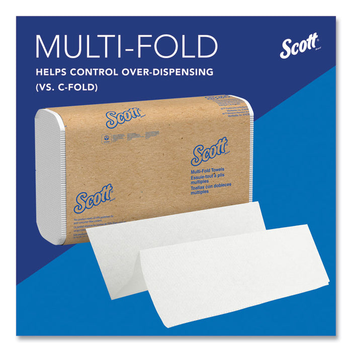 Multi-Fold Towels, Absorbency Pockets, 1-Ply, 9.2 x 9.4, White, 250 Sheets/Pack, 12 Packs/Carton