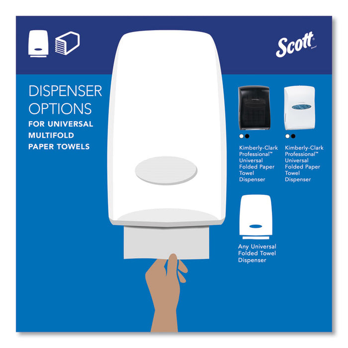 Essential Multi-Fold Towels, Standard Tier, Absorbency Pockets, 1-Ply, 9.2 x 9.4, White, 250/Pack, 16 Packs/Carton