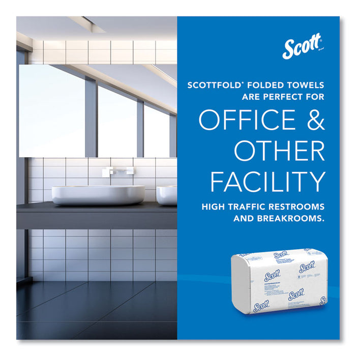 Pro Scottfold Towels, 1-Ply, 7.8 x 12.4, White, 175 Towels/Pack, 25 Packs/Carton