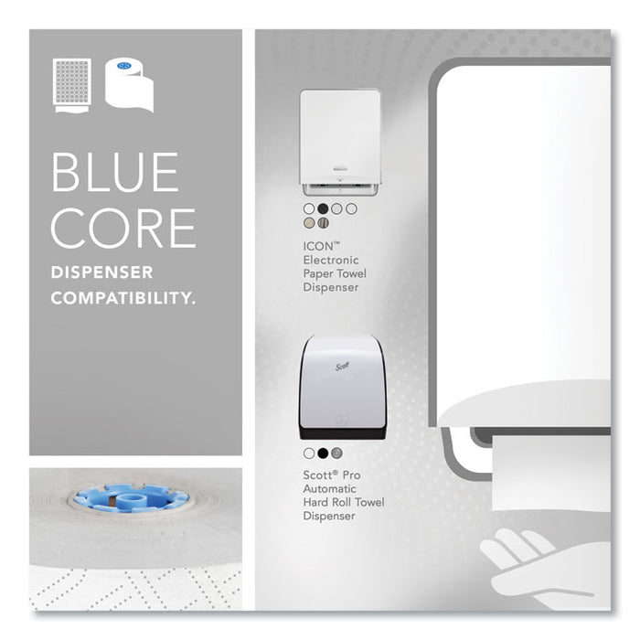Pro Hard Roll Paper Towels with Elevated Scott Design for Scott Pro Dispenser, Blue Core Only, 1-Ply, 1,150 ft, 6 Rolls/CT