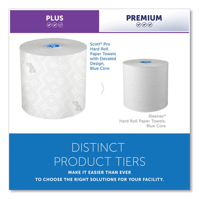 Pro Hard Roll Paper Towels with Elevated Scott Design for Scott Pro Dispenser, Blue Core Only, 1-Ply, 1,150 ft, 6 Rolls/CT