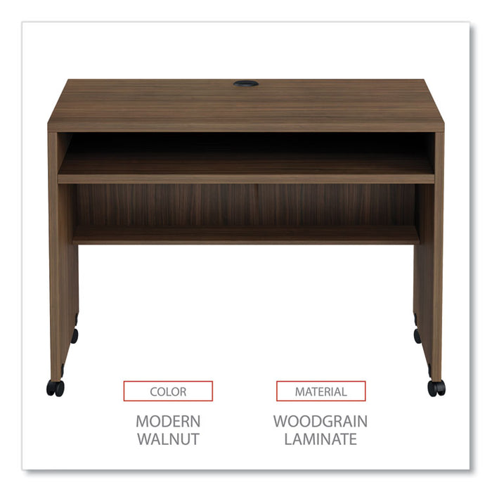 Alera Valencia Series Mobile Workstation Desk, 41.38" x 23.63" x 30", Modern Walnut