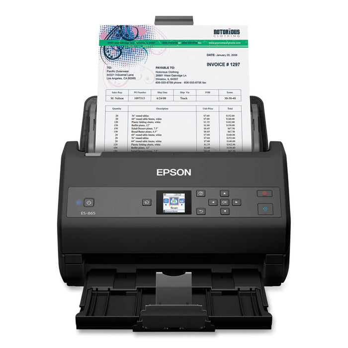 WorkForce ES-865 Color Duplex Document Scanner, 600 dpi Optical Resolution, 100-Sheet Duplex Auto Document Feeder