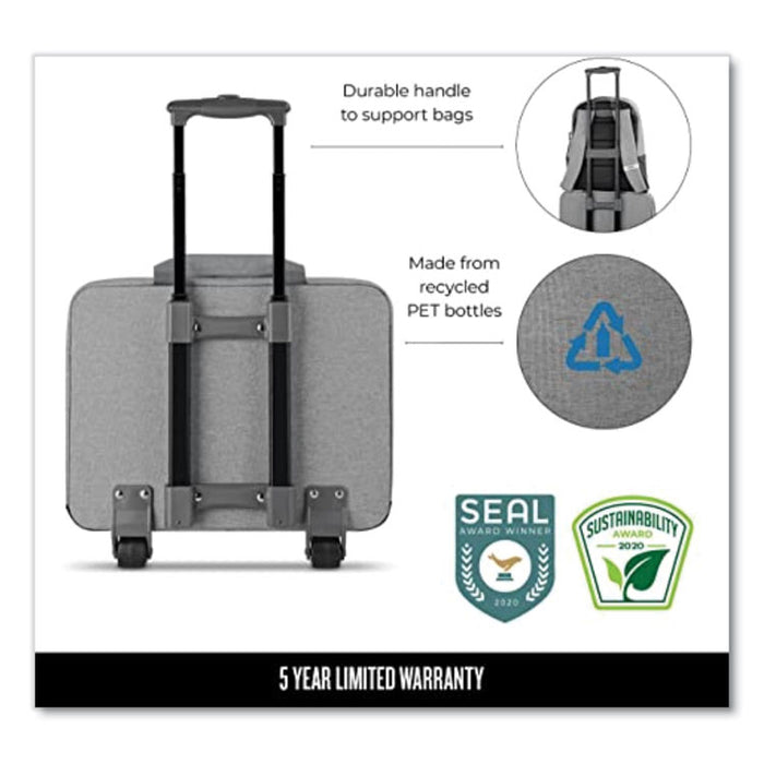 Re:Start Underseat Rolling Case, 15.6", 16 x 6 x 14, Light Gray