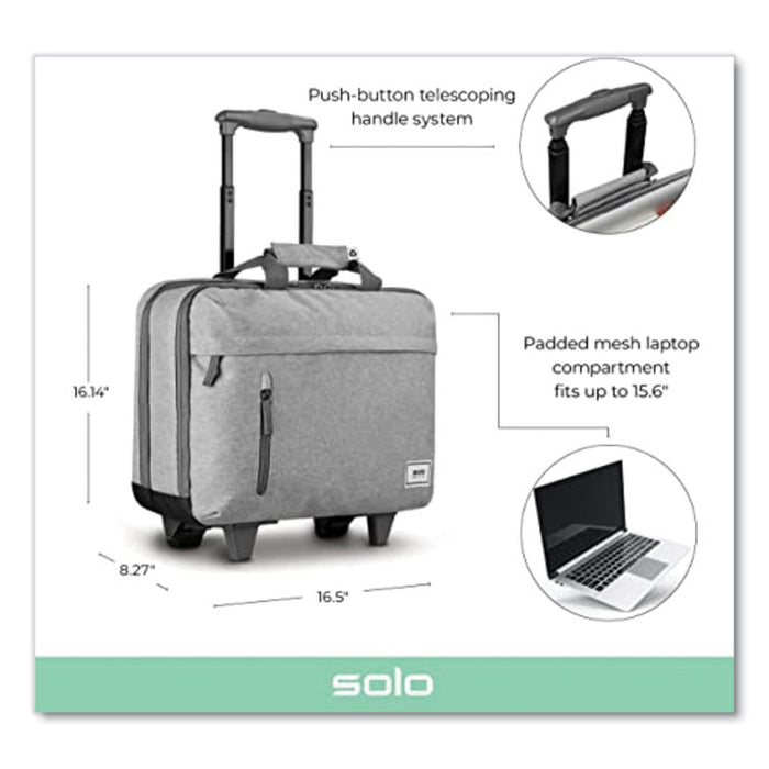 Re:Start Underseat Rolling Case, 15.6", 16 x 6 x 14, Light Gray