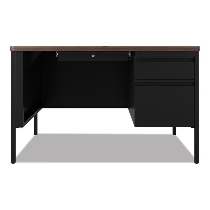 Teachers Pedestal Desks, One Right-Hand Pedestal: Box/File Drawers, 48" x 30" x 29.5", Walnut/Black