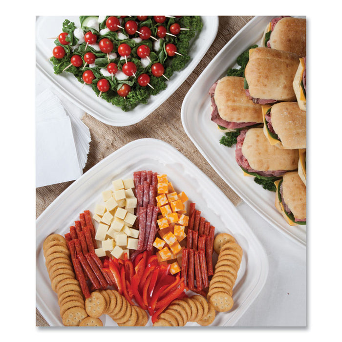 Regalia Renewable Sugarcane Tray, 10.24 x 16.54, White, Sugarcane, 100/Carton