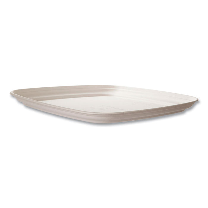 Regalia Renewable Sugarcane Tray, 10.24 x 16.54, White, Sugarcane, 100/Carton