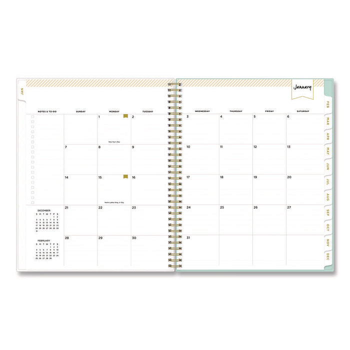 Day Designer Secret Garden Mint Frosted Weekly/Monthly Planner, Floral Artwork, 11 x 8.5, 12-Month (Jan to Dec): 2026