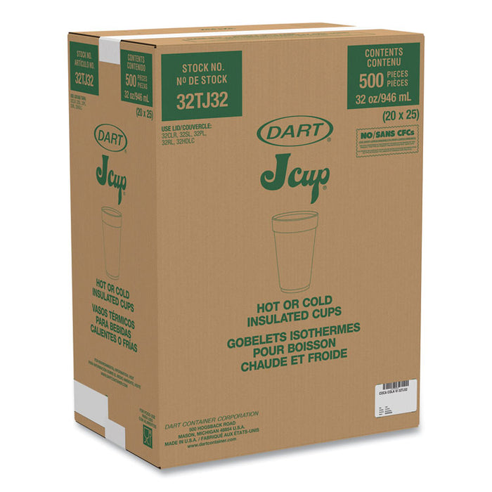 Coca-Cola Foam Cups, 32 oz, White/Red, 25/Bag, 20 Bags/Carton