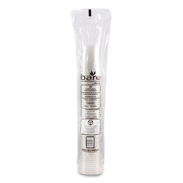 Bare Eco-Forward RPET Deli Containers, ProPlanet Seal, 32 oz, Clear, Plastic, 50/Pack, 10/Carton