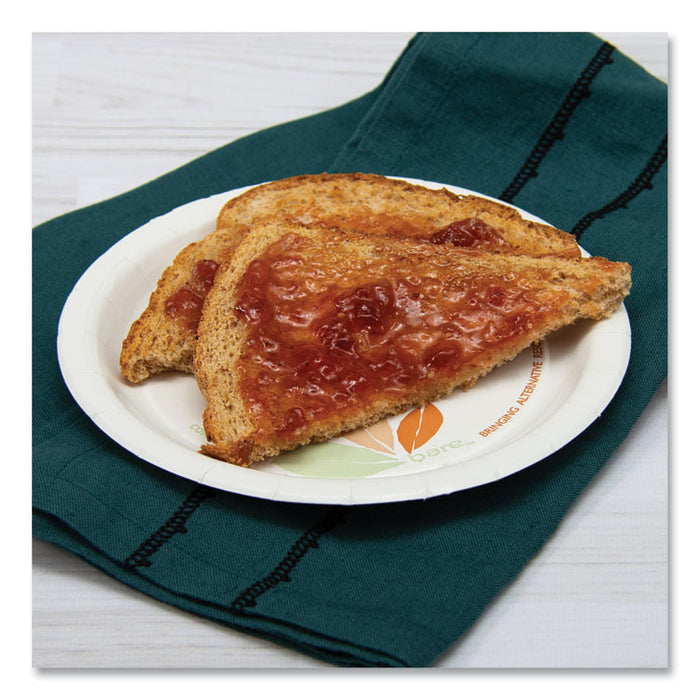 Bare Eco-Forward Paper Dinnerware Perfect Pak, ProPlanet Seal, Plate, 6" dia, Green/Tan, 125/Pack, 4 Packs/Carton