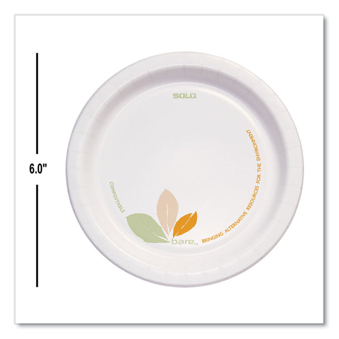 Bare Eco-Forward Paper Dinnerware Perfect Pak, ProPlanet Seal, Plate, 6" dia, Green/Tan, 125/Pack, 4 Packs/Carton