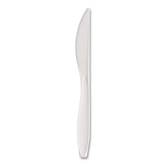 Reliance Mediumweight Cutlery, Standard Size, Knife, Plastic, White, 1,000/Carton