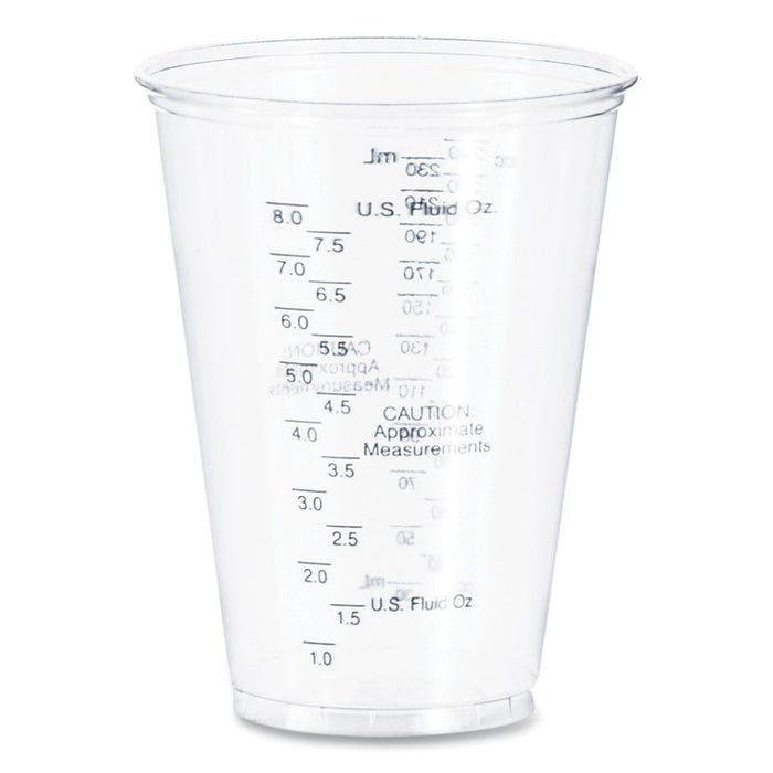 PET Graduated Medical and Dental Cups, 10 oz, Plastic, Clear, 50/Bag, 20 Bags/Carton