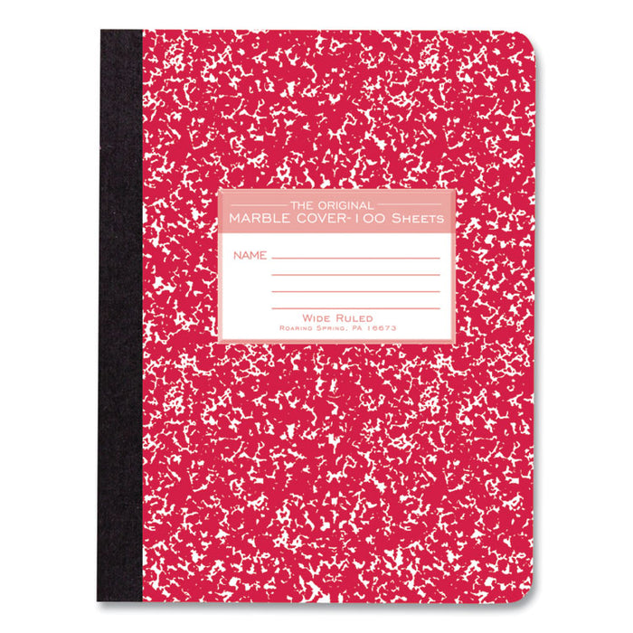 Hardcover Marble Composition Book, Wide/Legal Rule, Randomly Assorted Cover Colors, (100) 9.75 x 7.5 Sheets, 24/Carton