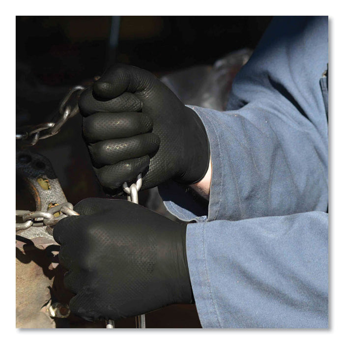 Heavy-Duty Industrial Nitrile Gloves, Powder-Free, Medium, 6 mil Thick, 9.5" Long, Black, 100/Box, 10 Boxes/Carton