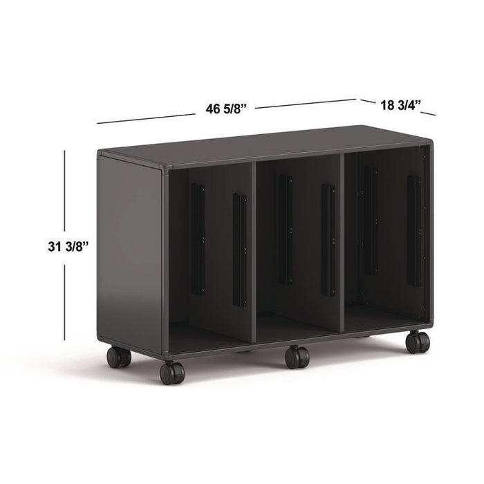 Class-ifi Tote Storage Cabinet, Three-Wide, 46.63" x 18.75" x 31.38", Charcoal Gray