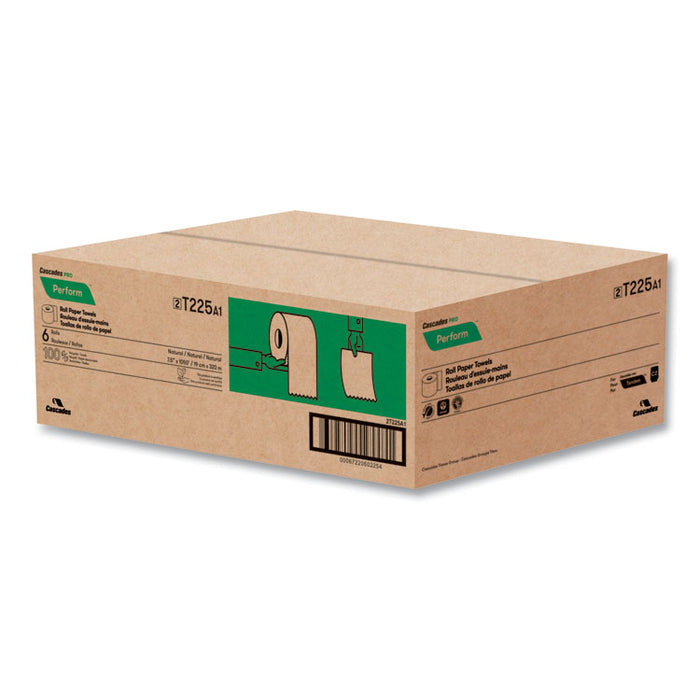 Perform Hardwound Roll Towels for Tandem Dispensers, 1-Ply, 7.5" x 1,050 ft, Natural, 6/Carton